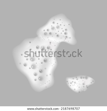 Bath foam isolated on transparent background. Shampoo bubbles texture.Sparkling shampoo and bath lather vector illustration.