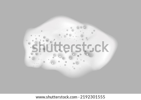Bath foam isolated on transparent background. Shampoo bubbles texture.Sparkling shampoo and bath lather vector illustration.