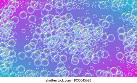 Bath foam on gradient background