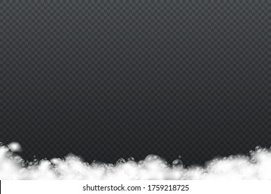 Bath foam with shampoo bubbles isolated on a transparent background. Vector shave, foam mousse with bubbles top view template for your advertising design.