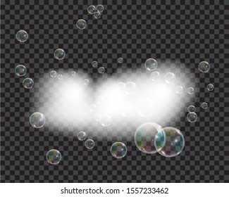 Bath foam soap with bubbles isolated vector illustration on transparent background. Shampoo and soap foam lather vector illustration