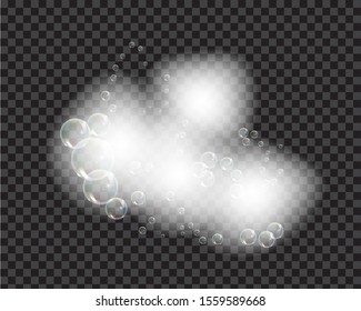 Bath foam soap with bubbles isolated vector illustration on transparent background. Shampoo and soap foam lather vector illustration