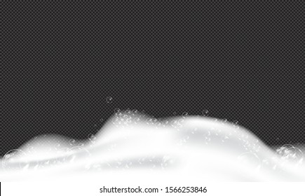 Bath foam soap with bubbles isolated vector illustration on transparent background. Shampoo and soap foam lather vector illustration