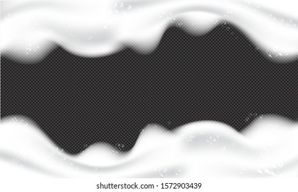 Bath foam soap with bubbles isolated vector illustration on transparent background. Shampoo and soap foam lather vector illustration