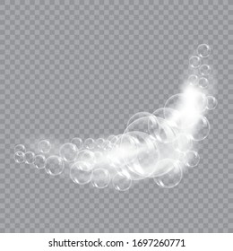 Bath foam soap with bubbles isolated vector illustration on transparent background. Shampoo and soap foam lather vector illustration
