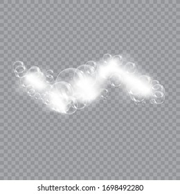 Bath foam soap with bubbles isolated vector illustration on transparent background. Shampoo and soap foam lather vector illustration