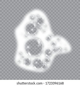 Bath foam soap with bubbles isolated vector illustration on transparent background. Shampoo and soap foam lather vector illustration
