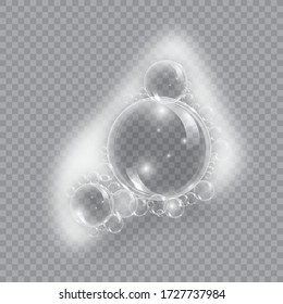 Bath foam soap with bubbles isolated vector illustration on transparent background. Shampoo and soap foam lather vector illustration