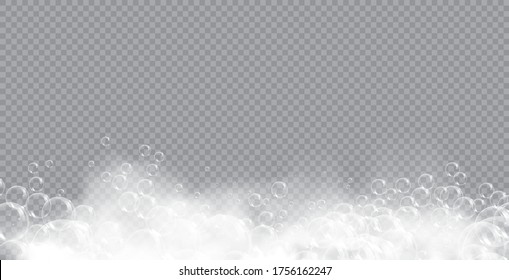 Bath foam soap with bubbles isolated vector illustration on transparent background. Shampoo and soap foam lather vector illustration