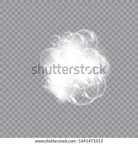 Bath foam soap with bubbles isolated vector illustration on transparent background. Shampoo and soap foam lather vector illustration