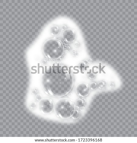 Bath foam soap with bubbles isolated vector illustration on transparent background. Shampoo and soap foam lather vector illustration