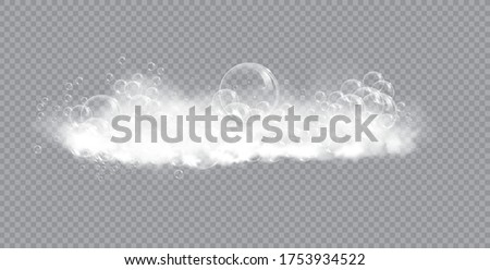 Bath foam soap with bubbles isolated vector illustration on transparent background. Shampoo and soap foam lather vector illustration