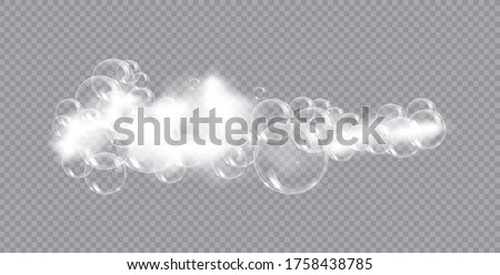 Bath foam soap with bubbles isolated vector illustration on transparent background. Shampoo and soap foam lather vector illustration