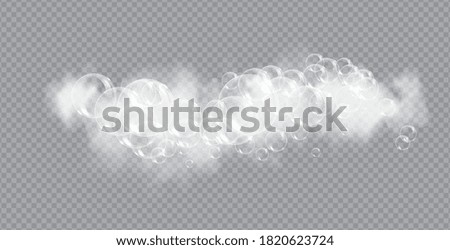 Bath foam soap with bubbles isolated vector illustration on transparent background. Shampoo and soap foam lather vector illustration