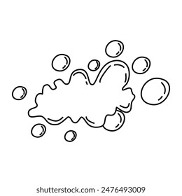 Bath Foam Soap with Bubbles, Shampoo and Soap Foam Lather Icon Doodle Illustration