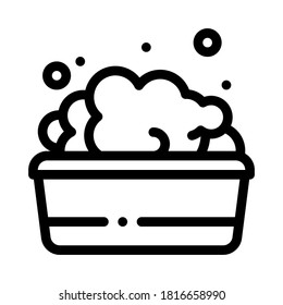 baño con un vector de icono de agua espumosa. baño con señal de agua espumosa. ilustración de símbolo de contorno aislado
