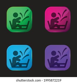 Icono de botón de cuatro colores de vidrio