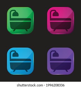 Bath four color glass button icon