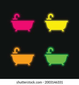 Icono de vector neonato brillante de cuatro colores