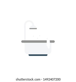 bath glyph flat vector icon