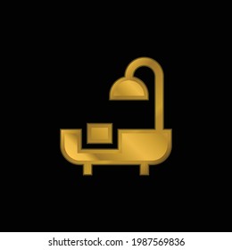 Icono metálico chapado en oro de baño o vector de logotipo