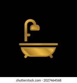 Bath gold plated metalic icon or logo vector
