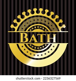 Bath golden emblem. Vector Illustration. Detailed. 