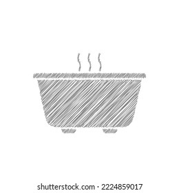 Bath grey sketch vector icon. Sign for mobile concept and web design