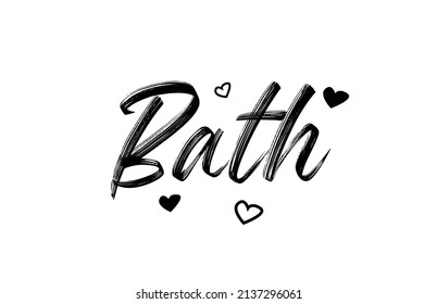 Bath grunge city typography text word with grunge style. Hand lettering. Modern calligraphy text