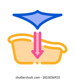 baño con un vector de iconos de hamaca. bañera con signo de hamaca. ilustración de símbolo de contorno aislado