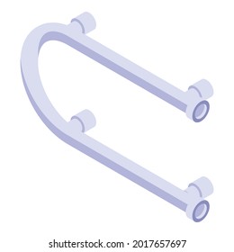 Bath heated towel rail icon. Isometric of bath heated towel rail vector icon for web design isolated on white background