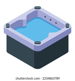 Bath hydro massage icon isometric vector. Spa health. Pool tub