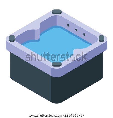 Bath hydro massage icon isometric vector. Spa health. Pool tub