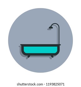 bath icon in badge style. One of web collection icon can be used for UI, UX