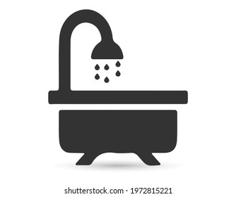 Bath icon, bathroom sign design.