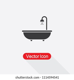 Bath Icon, Bathroom Sign Vector Illustration Eps10