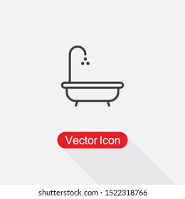 Bath Icon, Bathroom Sign Vector Illustration Eps10