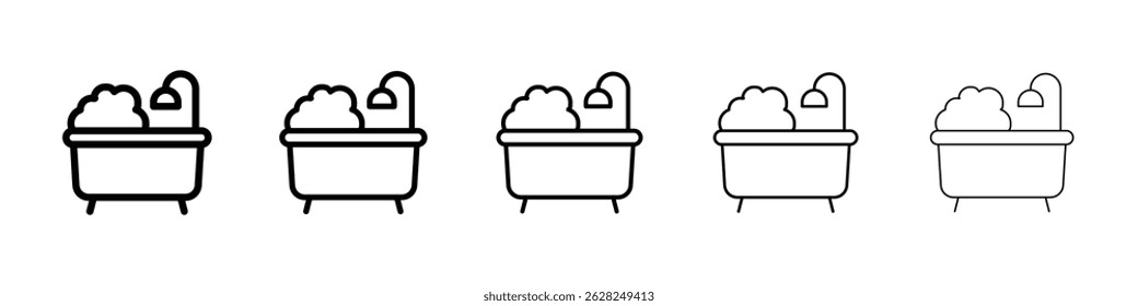 Bath icon in black. Vector illustration for graphic design