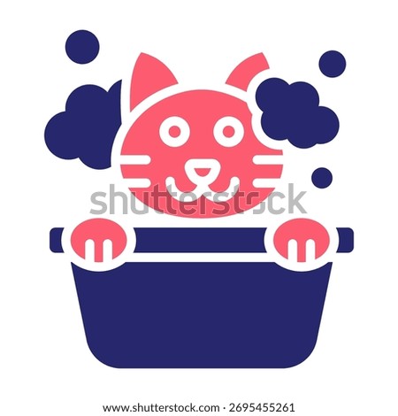 Bath Icon Color Fill Style Vector Illustration