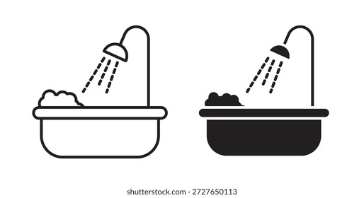 Bath icon in doodle and stroke style.