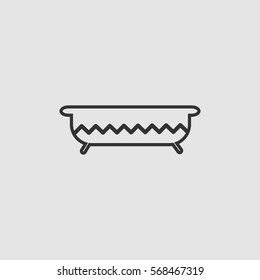 Bath icon flat. Black pictogram on grey background. Vector illustration symbol