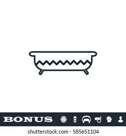 Bath icon flat. Black pictogram on white background. Vector illustration symbol and bonus button