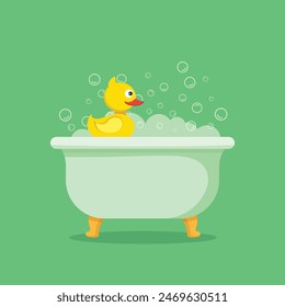 Bath icon in flat style. Bathroom vector illustration on isolated background. Bathtub sign business concept.