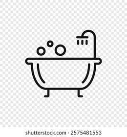 Bath icon in flat style. Bathroom vector illustration on isolated background. Bathtub sign business concept.