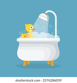 Bath icon in flat style. Bathroom vector illustration on isolated background. Bathtub sign business concept.