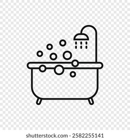 Bath icon in flat style. Bathroom vector illustration on isolated background. Bathtub sign business concept.