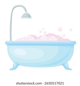 Bath icon in flat style. Bathroom vector illustration on isolated background. Bathtub sign business concept.