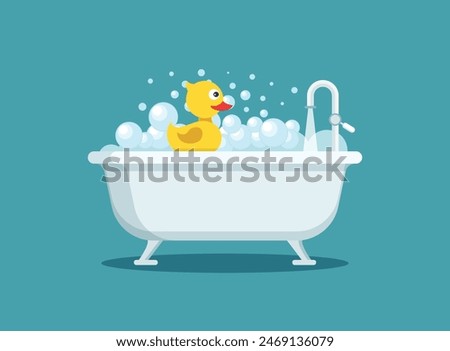 Bath icon in flat style. Bathroom vector illustration on isolated background. Bathtub sign business concept.