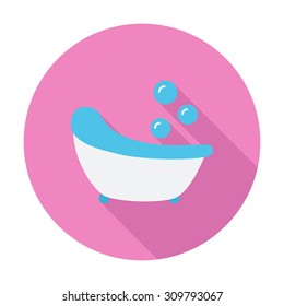 Bath icon. Flat vector related icon with long shadow for web and mobile applications. It can be used as - logo, pictogram, icon, infographic element. Vector Illustration.