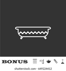 Bath icon flat. White pictogram on black background. Vector illustration symbol and bonus icons